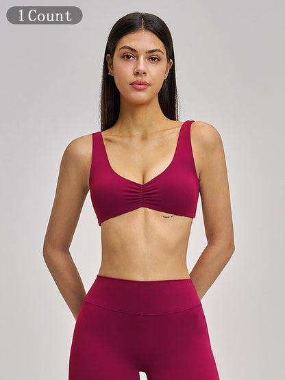 Sexy Backless Yoga Bra, Gathered Sports Running Fitness Underwear - image 9