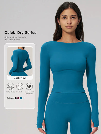 Cross-Border Summer Creamy Fleece Yoga Top Long Sleeve, Outdoor Sports Running Fitness - image 7