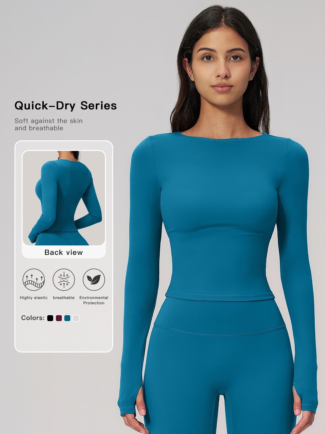Cross-Border Summer Creamy Fleece Yoga Top Long Sleeve, Outdoor Sports Running Fitness - image 11