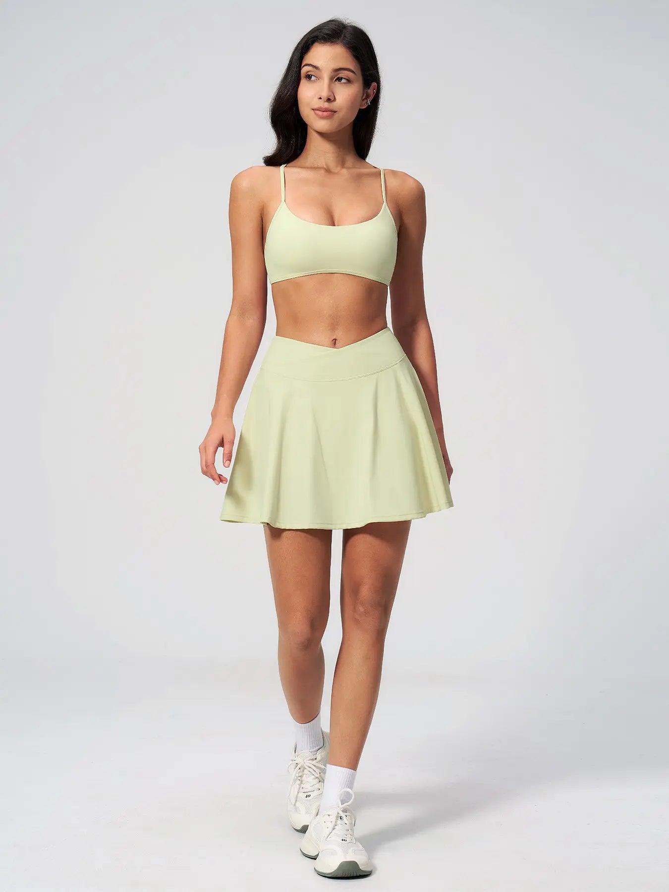 Two-Piece Sports Backless Yoga Set, Anti-Exposure Fake Two-Piece Running Sportswear - image 9