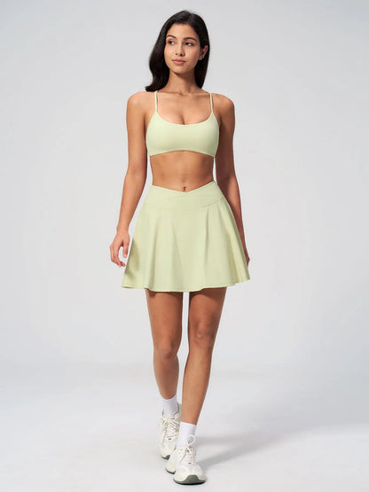 Two-Piece Sports Backless Yoga Set, Anti-Exposure Fake Two-Piece Running Sportswear - image 9