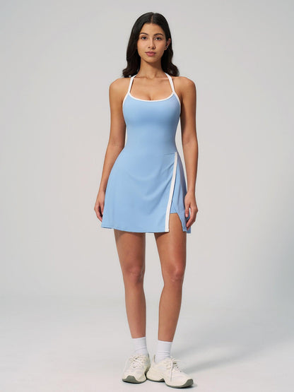 Women's Bare Feel Yoga Dress, Hollow Out Breathable Slim Fit Workout Apparel - image 15