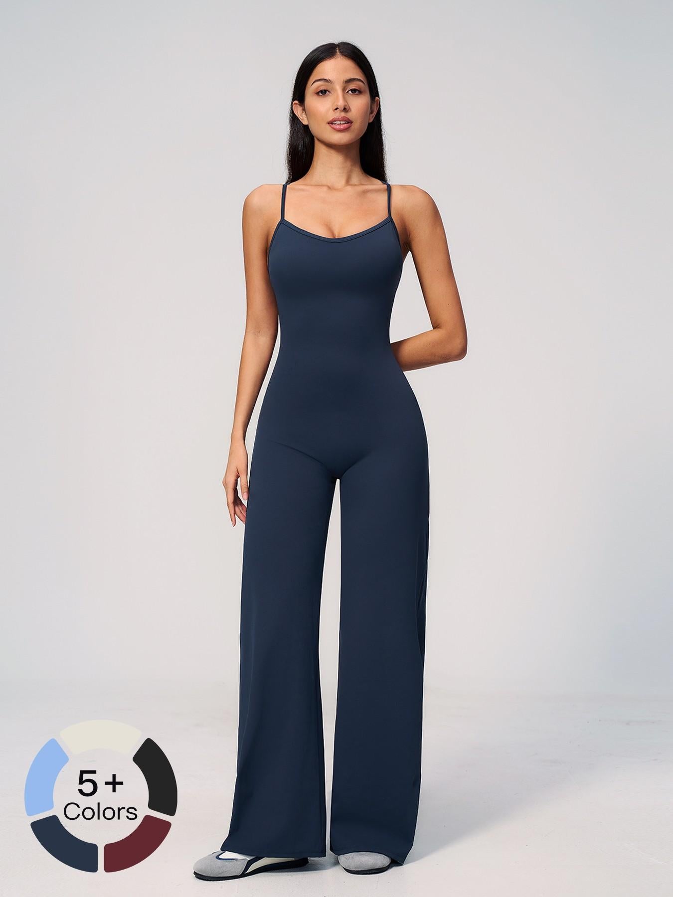 Cross Back Yoga Jumpsuit for Women, Sporty Style - image 21