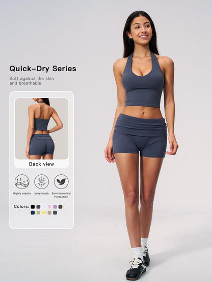 European and American V-Neck Cross Halter Sports Bra with Pads, Shockproof High-Quality Yoga Set - image 11
