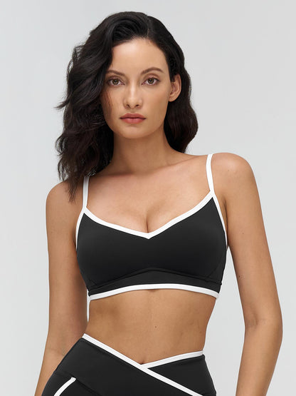 Women's Colorblock Yoga Bralette, Dual Shoulder Straps Design - image 12