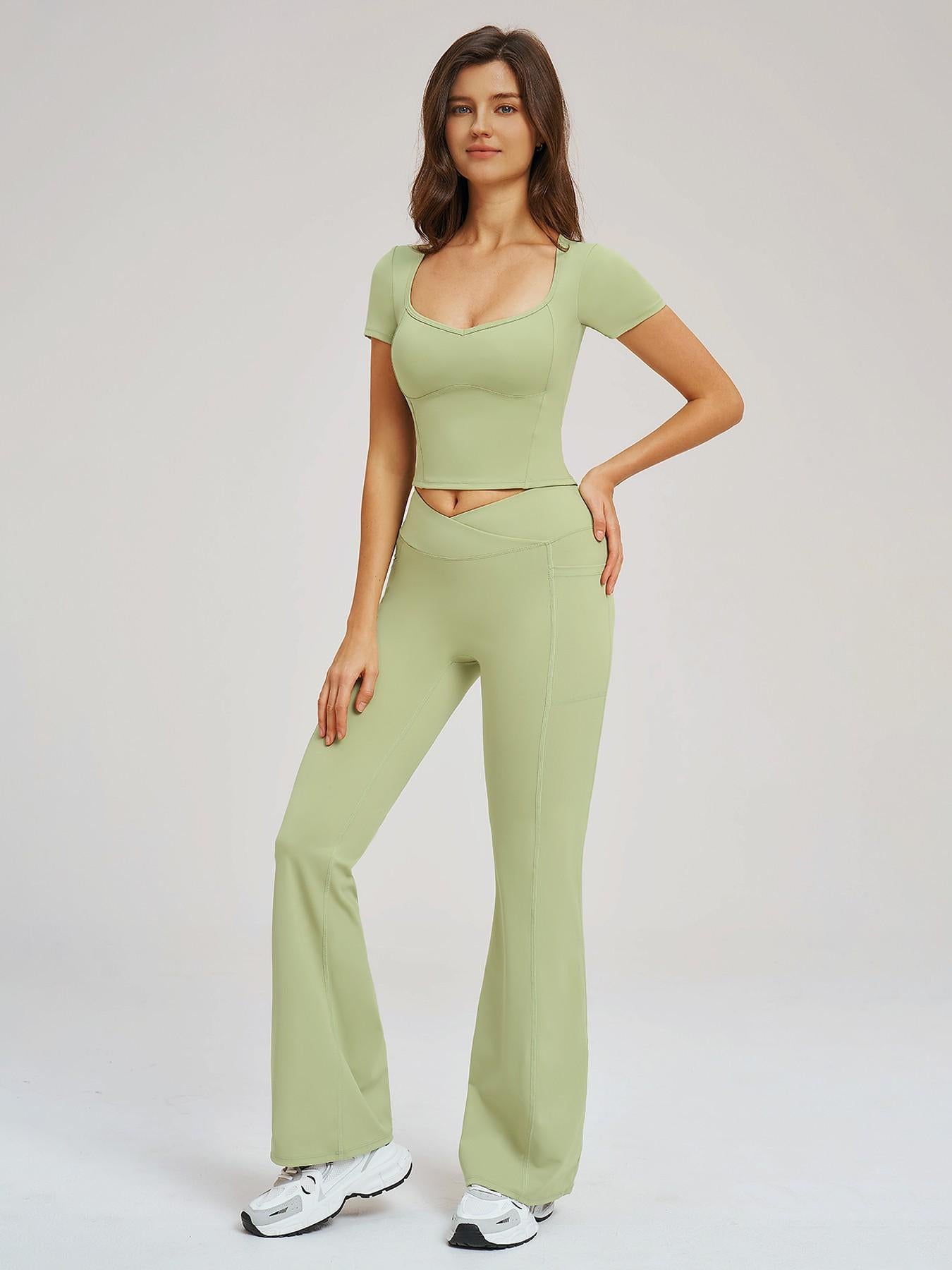 Women's Yoga Set, Naked Feeling Tight-Fitting Fashion Casual Outdoor Running Sports Suit - image 12