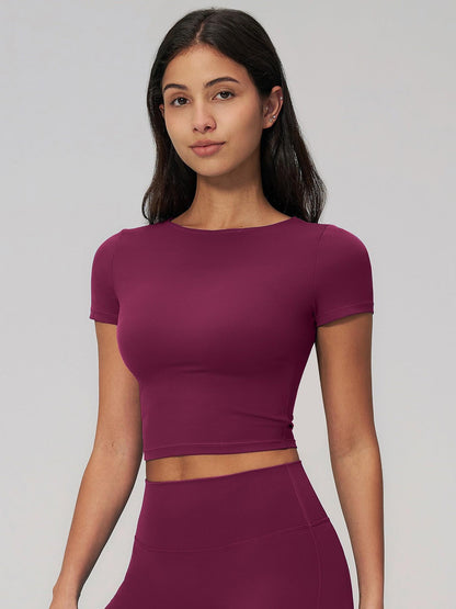 Creamy Soft Fleece Yoga for Women, Slim Fit Short Sleeve Top - image 15