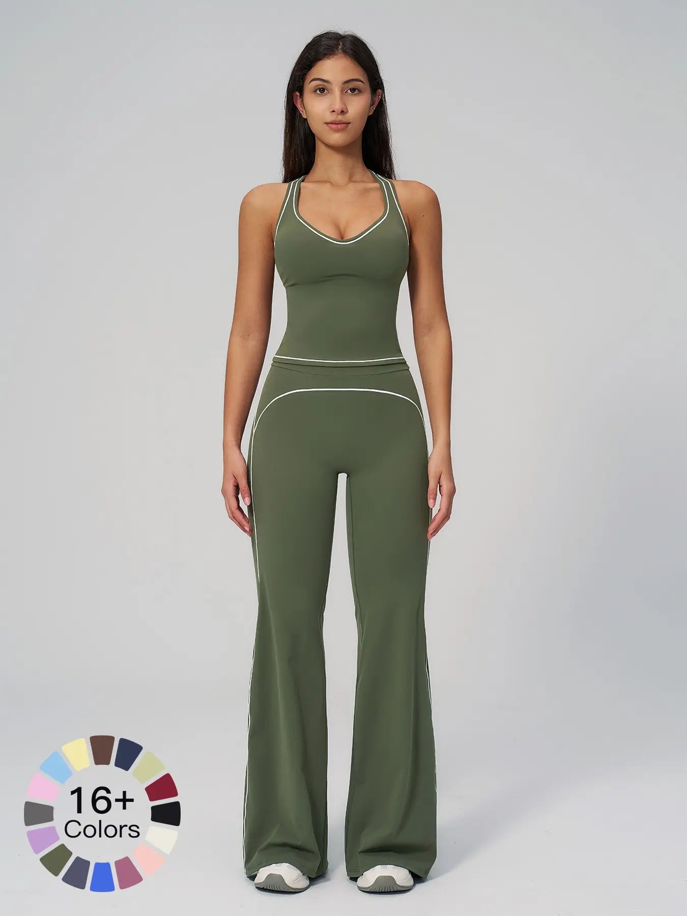 Women's Yoga Set with Dual Shoulder Straps, High-End Feel Sportswear