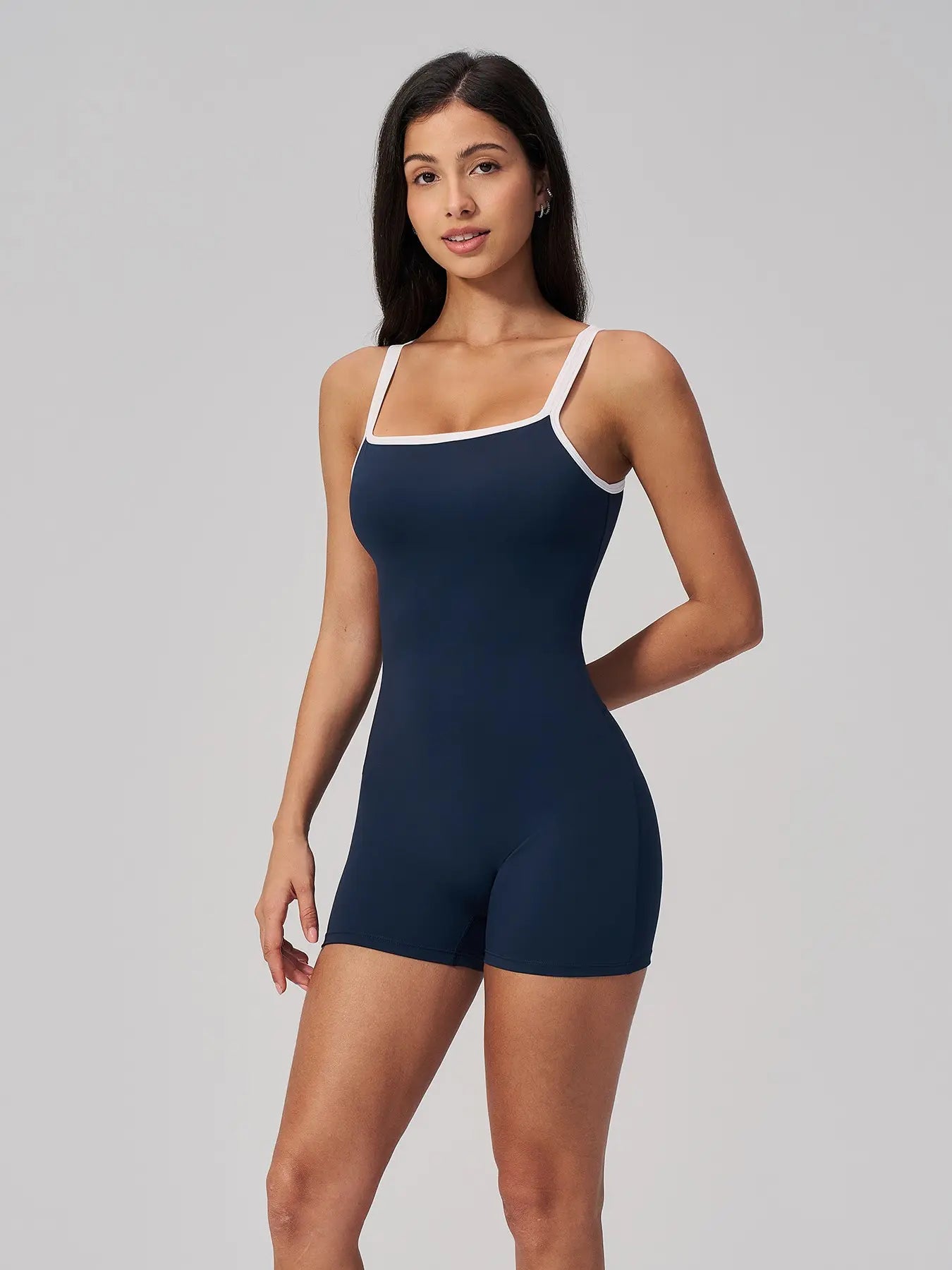 Cross-Border Tight-Fit Yoga Bodysuit, Square Neck Backless Fitness - image 6