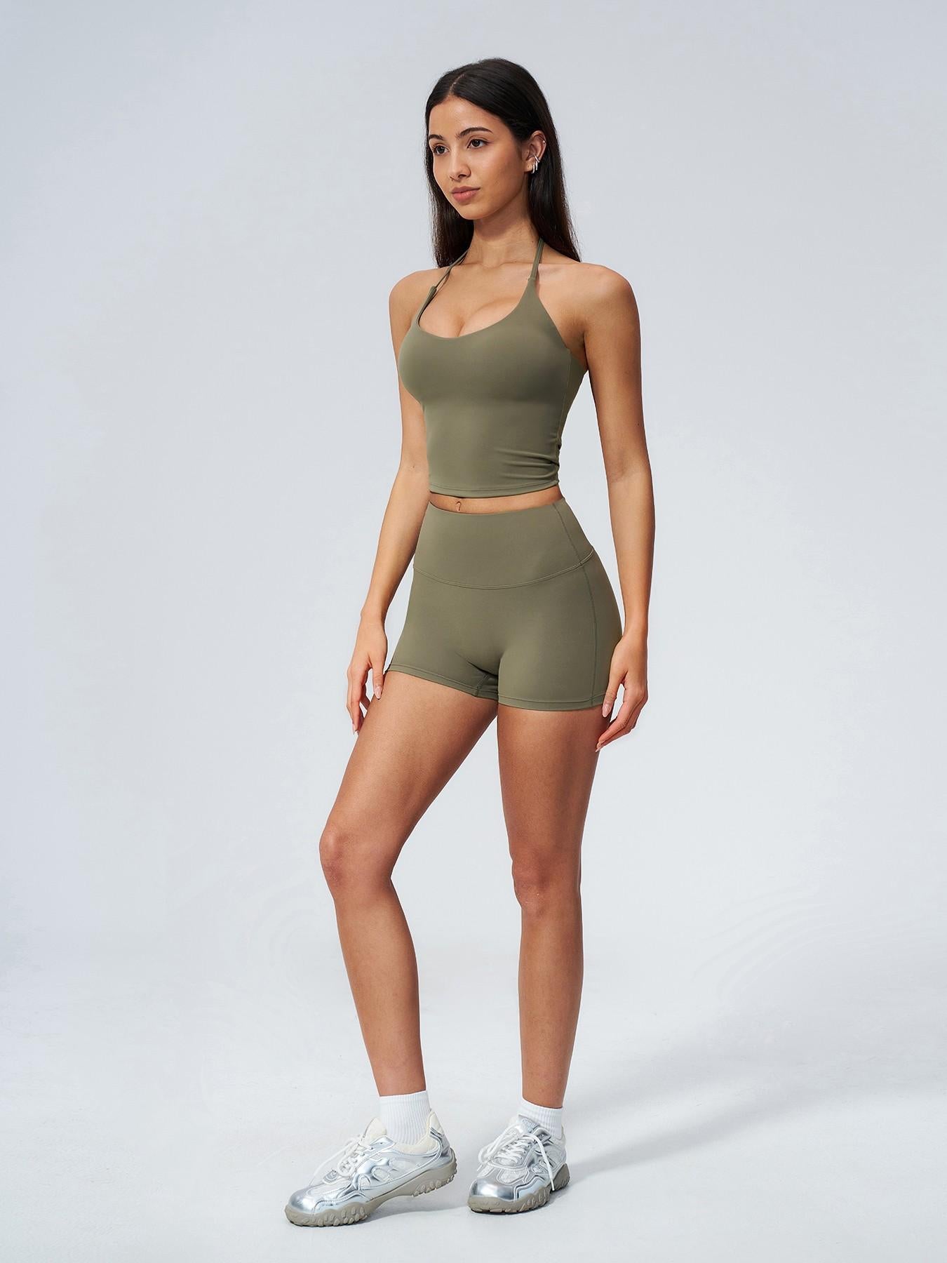 Women's Yoga Set with Padded Bra, Backless High-Waisted Quick-Dry Sportswear - image 14
