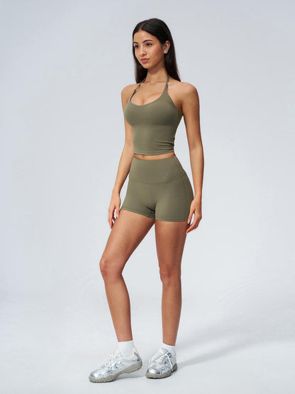 Women's Yoga Set with Padded Bra, Backless High-Waisted Quick-Dry Sportswear - image 14