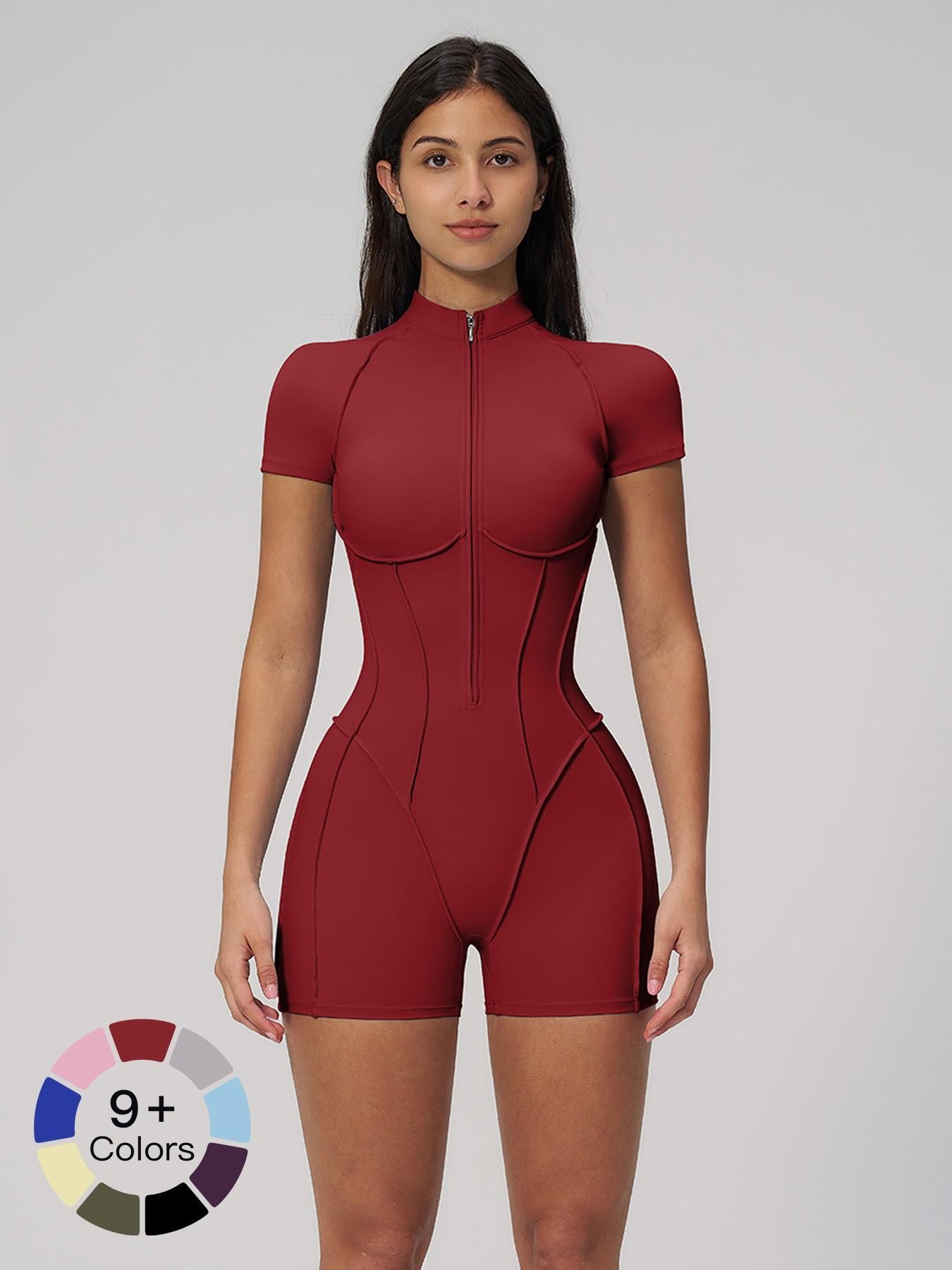 European and American Cross-Border Fitness One-Piece, Stand Collar Zipper - image 25