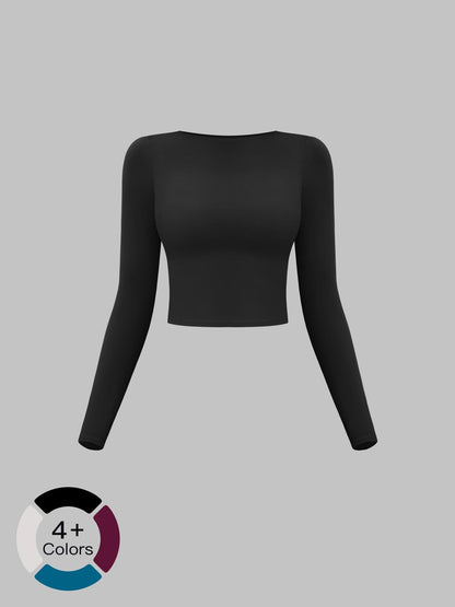 Cross-Border Summer Creamy Fleece Yoga Top Active Tops Long Sleeve, Outdoor Sports Running Fitness… - image 18