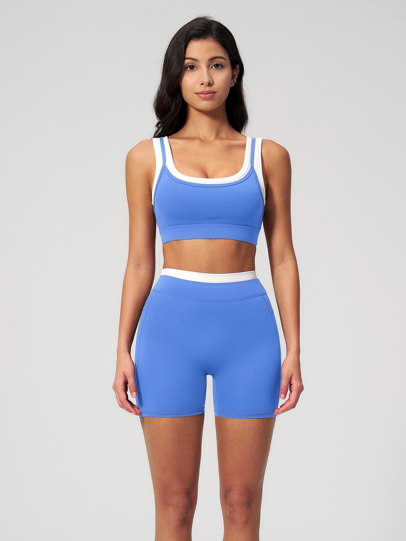 Women's Two-Piece Colorblock Yoga Set, Activewear Set - image 13