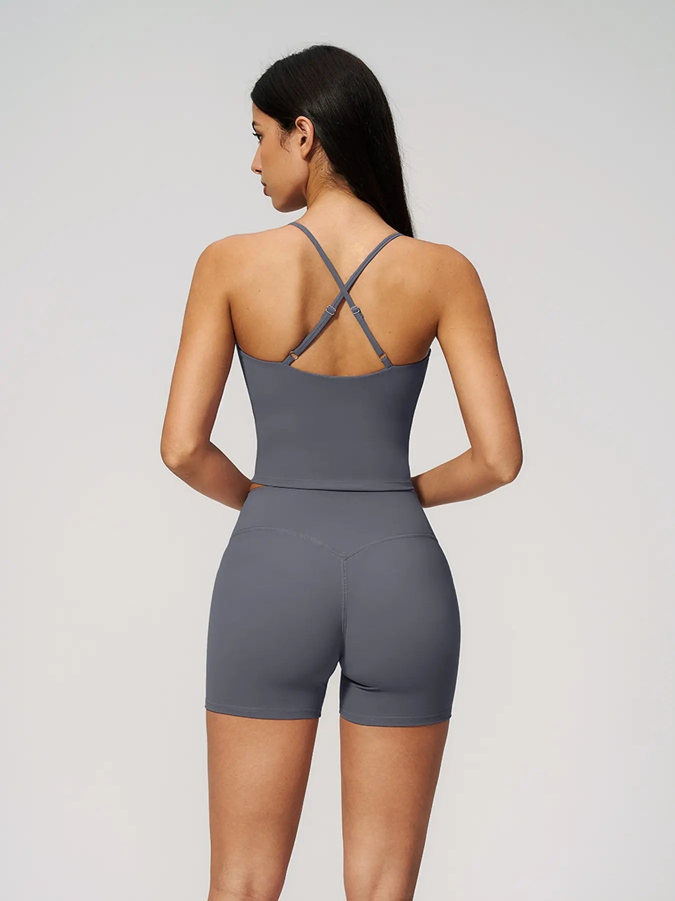 European and American Style Yoga Set for Women, Cross Back High Waist Slimming Running Fitness Sports… - image 9