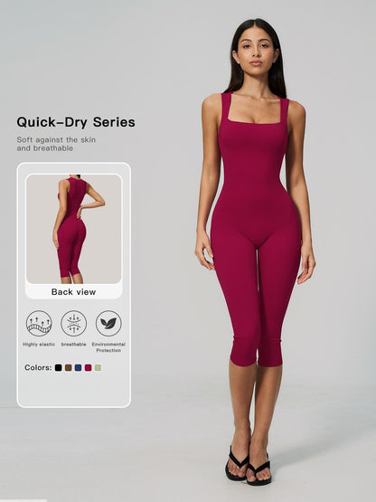 Cross-Border Naked Feel One-Piece Yoga, Square Neck Backless Tight Fit Slimming Sculpting Jumpsuit… - image 11