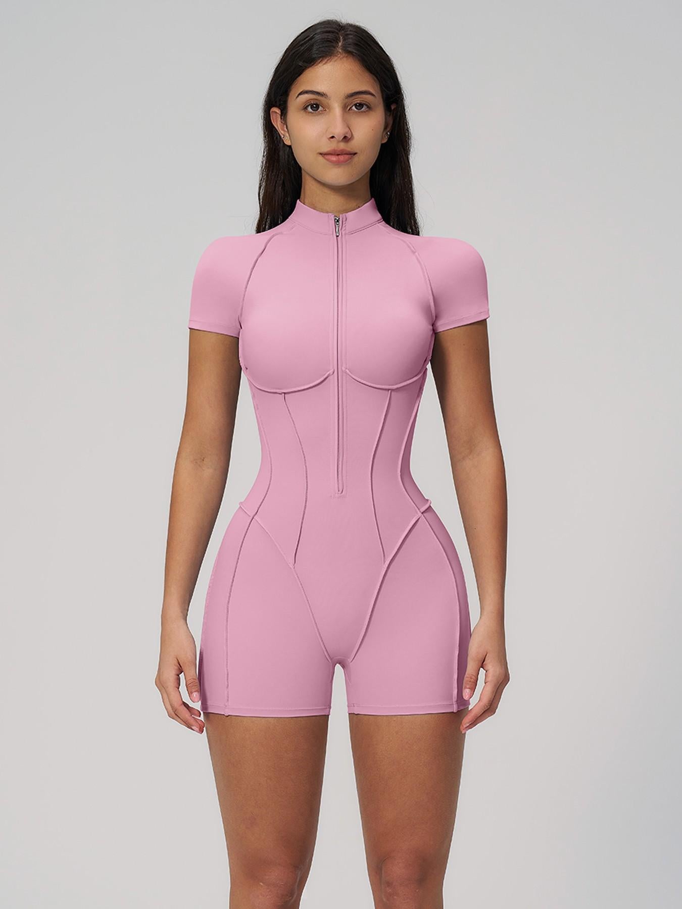 European and American Cross-Border Fitness One-Piece, Stand Collar Zipper - image 14