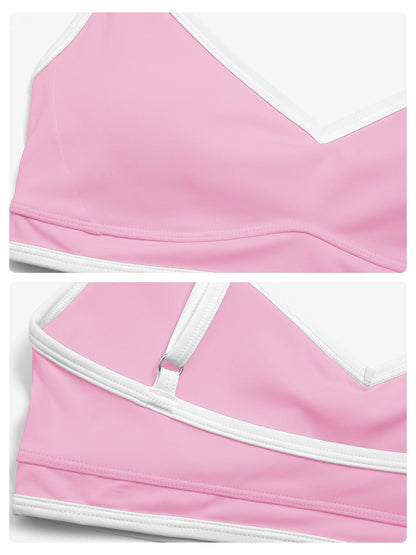 Women's Colorblock Yoga Bralette, Dual Shoulder Straps Design - image 15