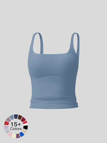 Women's Solid Color Sports Tank Top for Yoga & Gym