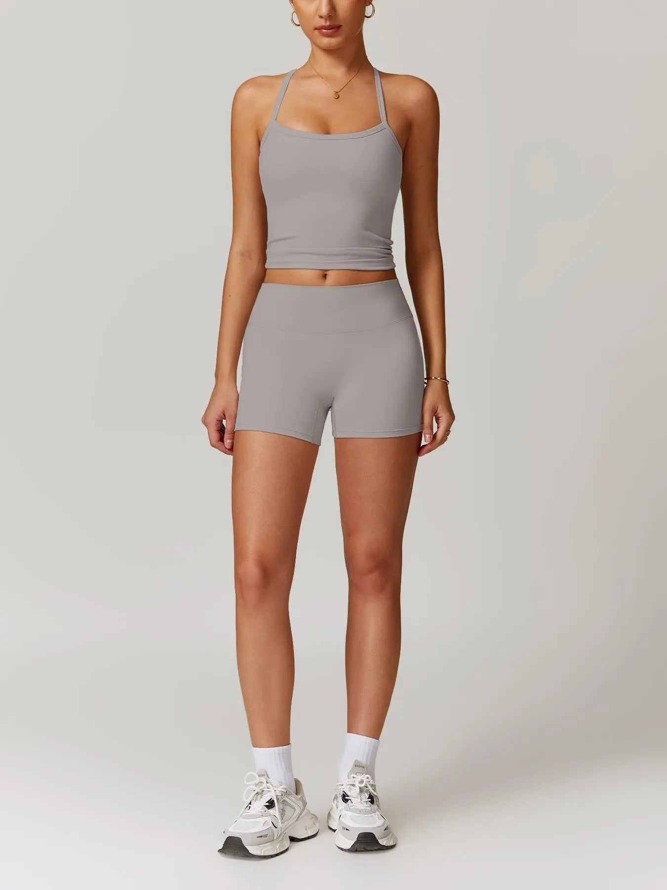 Women's Backless Crop Cami & Shorts Set for Activewear and Yoga - image 5
