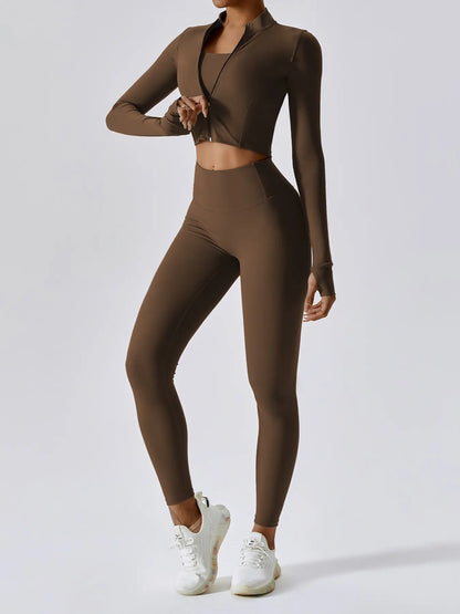 Women's Criss Cross Crop Tank & High Waist Leggings Set