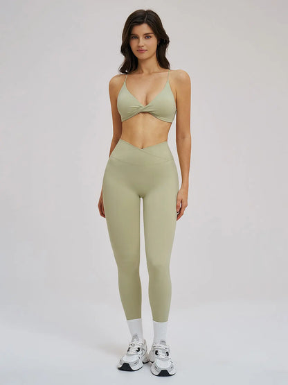 Cross-Border Yoga Set, Fleece-Lined Thin Strap Back Support Tight Fit - image 3