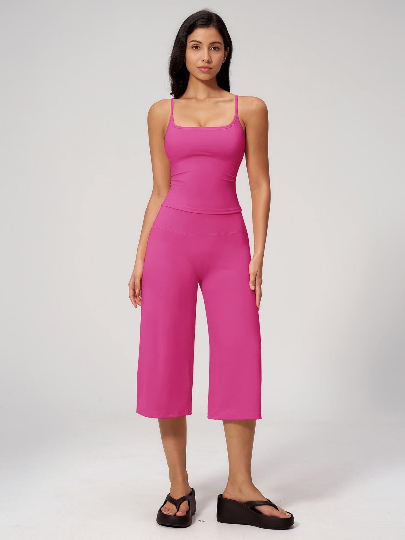Yoga Tank Top High Waist Quick-Dry Casual Mid-Length Pants Running Outdoor Athletic Sportswear Yoga… - image 14