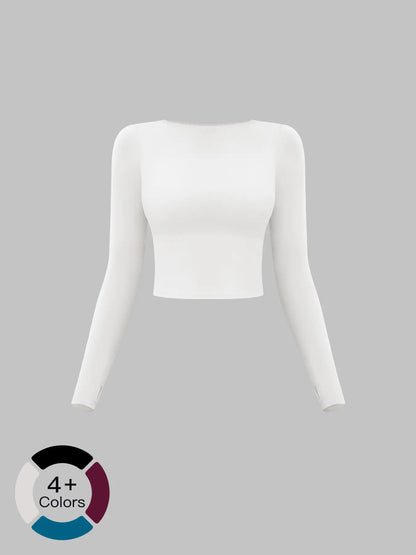 Cross-Border Summer Creamy Fleece Yoga Top Active Tops Long Sleeve, Outdoor Sports Running Fitness…