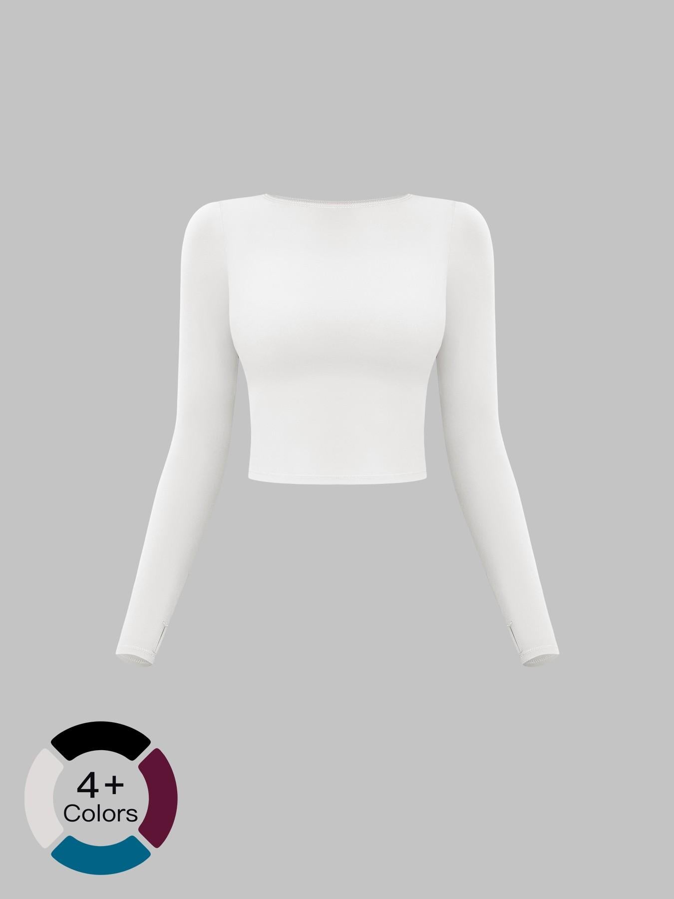 Cross-Border Summer Creamy Fleece Yoga Top Active Tops Long Sleeve, Outdoor Sports Running Fitness… - image 17
