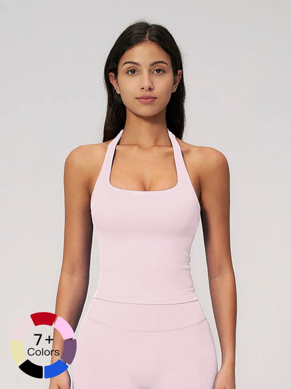 Women's New Halter Yoga Tank Top, Outdoor Square Sport Fitness Tight Quick-Dry Vest - image 6