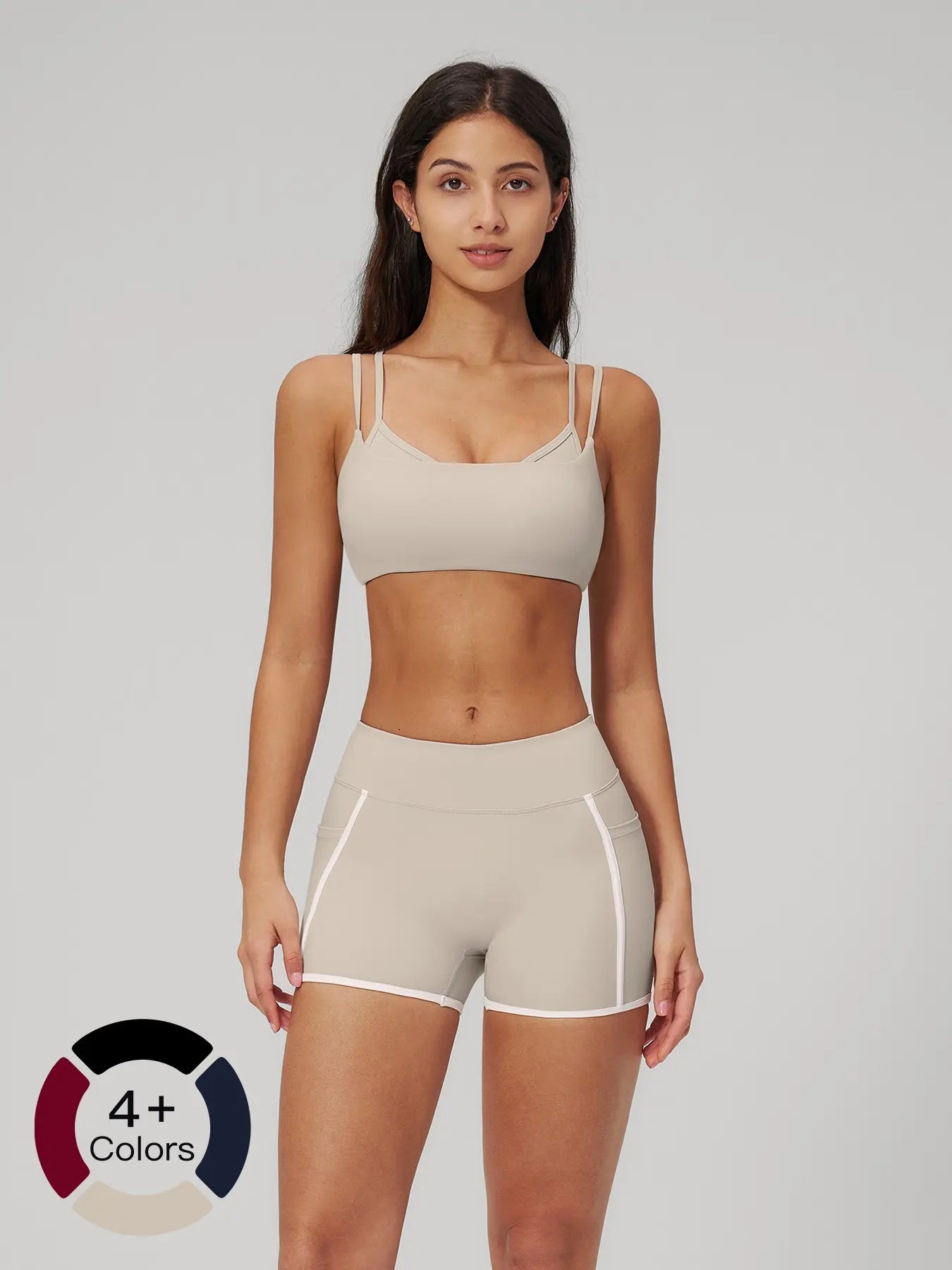 Women's Bare-Look Yoga Set, Contrast Stitching