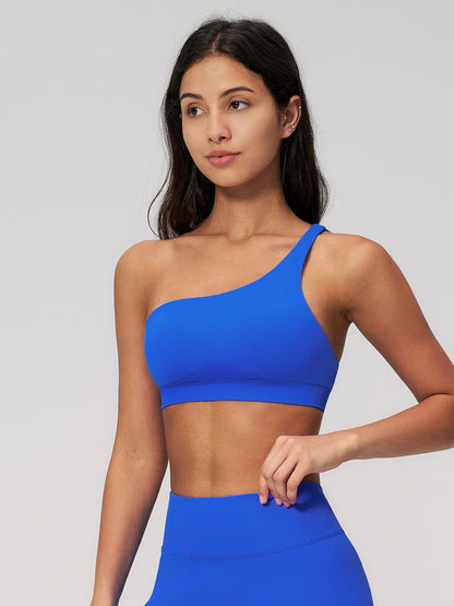 Cross-Border Spring New Single Shoulder Backless Yoga Bra, Workout Bras - image 14