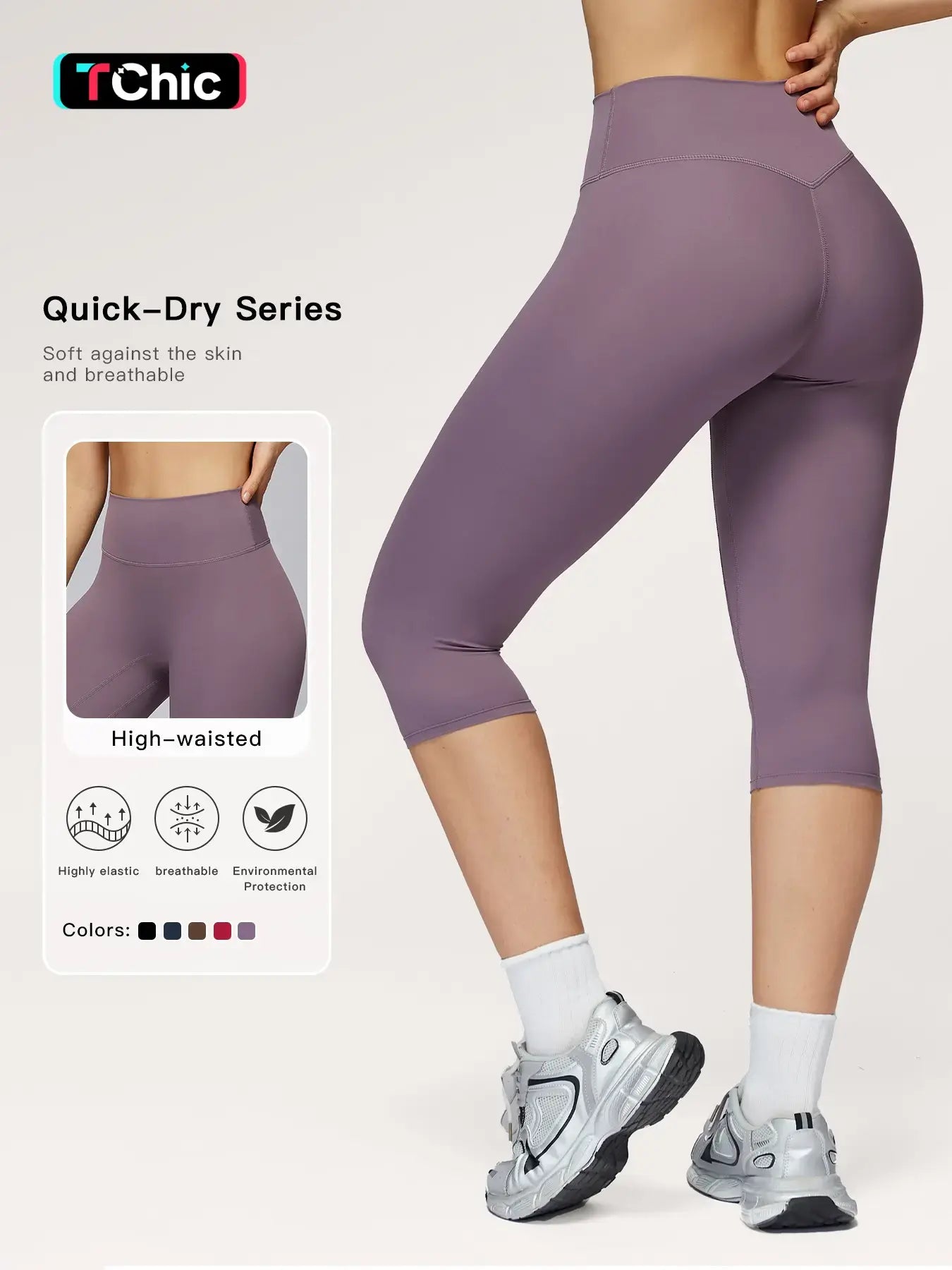 High Waist Yoga Shorts Women, Quick-Dry Tight-Fitting Workout Pants