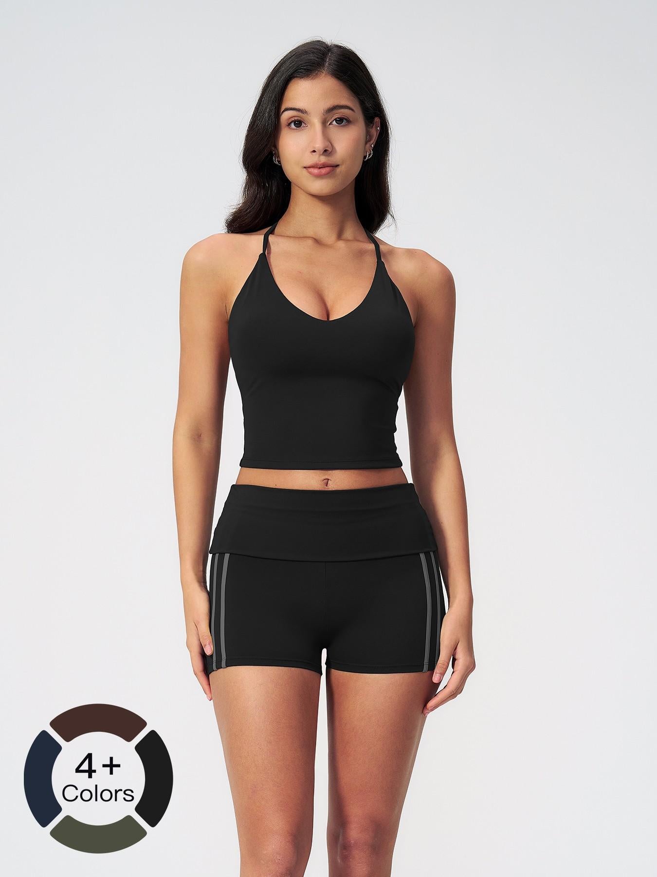 High-Waisted Yoga Set, Halter Neck Backless Tight Fit - image 19