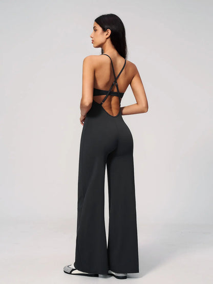 Cross Back Yoga Jumpsuit for Women, Sporty Style - image 8