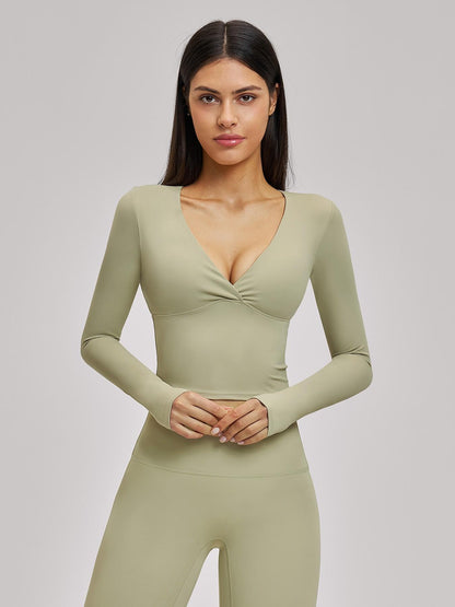 Women's Long Sleeve Yoga Top, European & American Style Spring Summer Pilates Workout Shirt - image 12