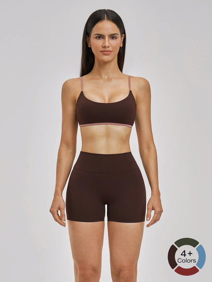 Women's Fashionable Bare-Look Sports Set, Sexy Back Thin Straps