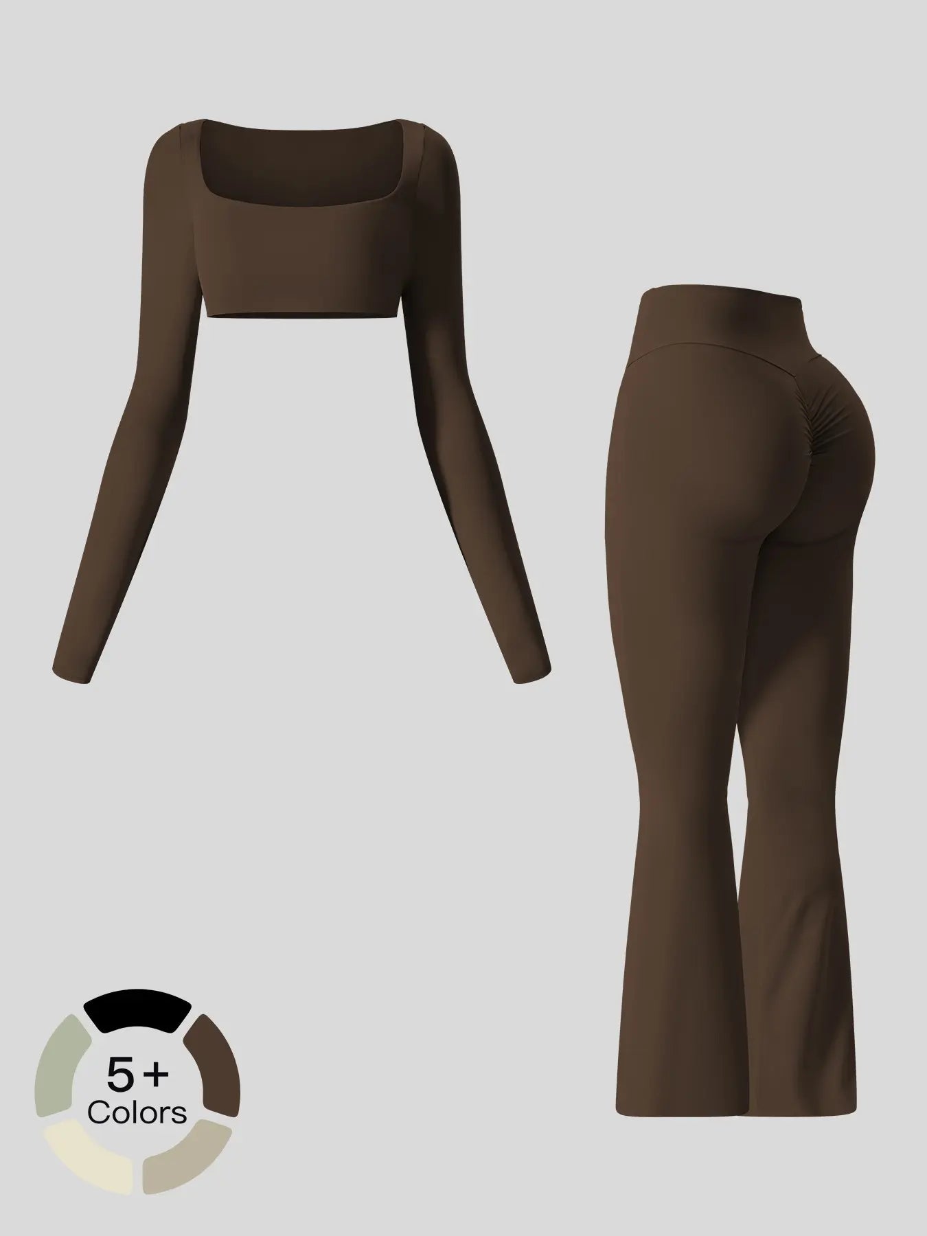 Women's Spring & Fall Shockproof Long Sleeve Yoga Set, Quick-Dry Tight-Fitting Leggings Fitness