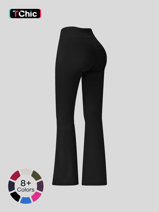 Cloudy Sensation Sport Long Pants, High Waist Butt Lifting Wide Leg Outerwear Bell Bottoms