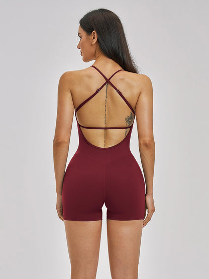 European and American Style Two-Piece Colorblock Halter Sports Jumpsuit, One-Piece Yoga - image 16