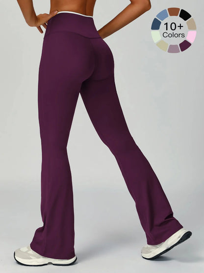 High-Waisted Quick-Dry Wide-Leg Active Pants, Activewear Bottoms