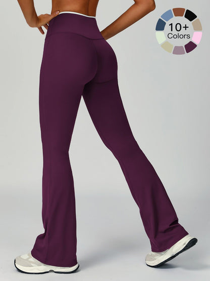 High-Waisted Quick-Dry Wide-Leg Active Pants, Activewear Bottoms - image 21