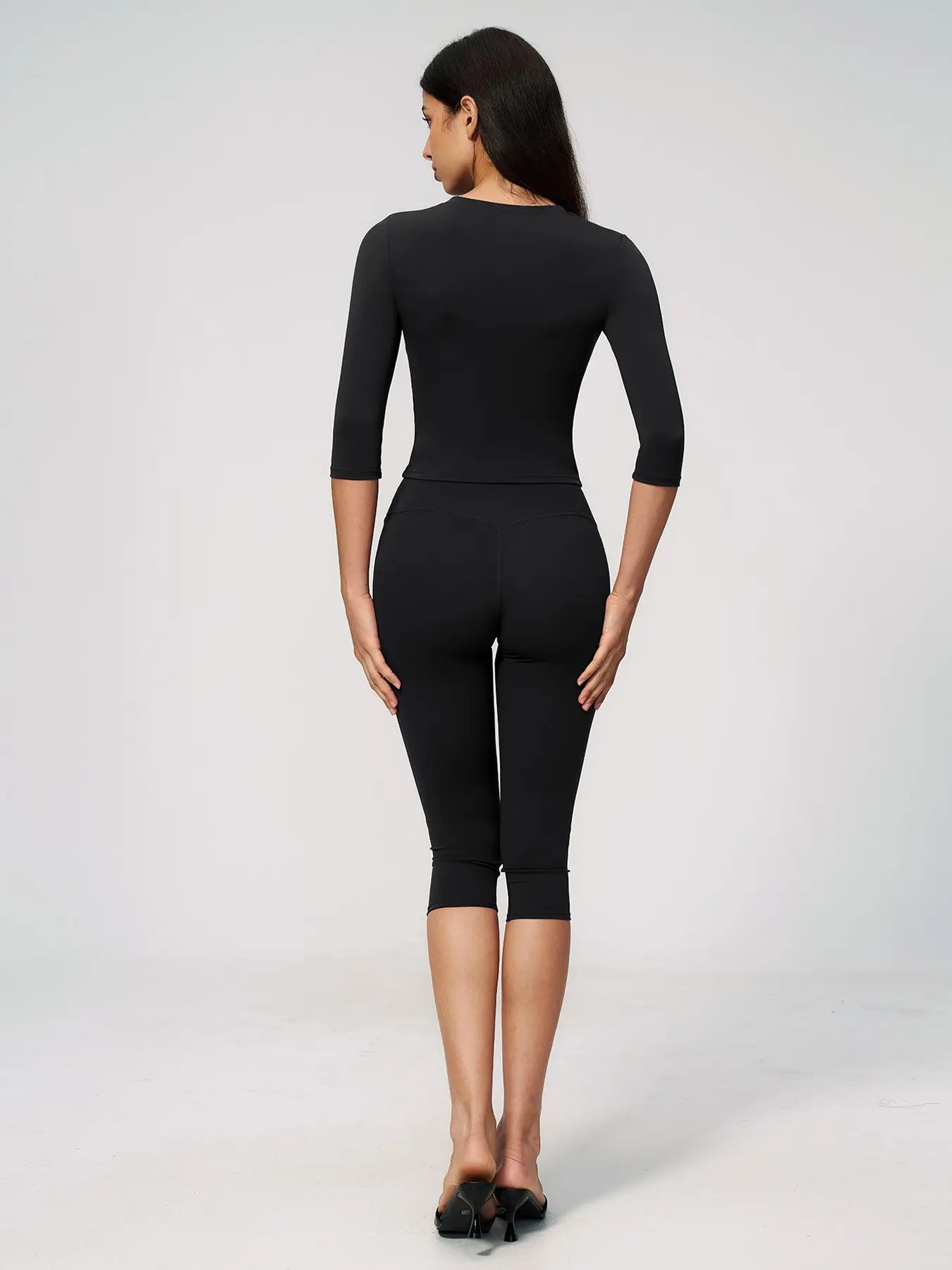 Women's New Fleece Sports Two-Piece Set, High-Waist Slim-Fit for Pilates - image 8