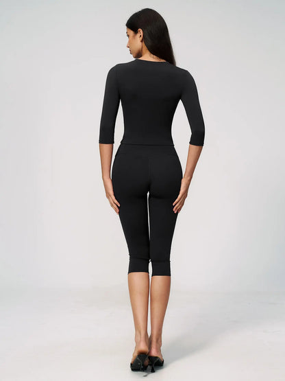 Women's New Fleece Sports Two-Piece Set, High-Waist Slim-Fit for Pilates - image 8