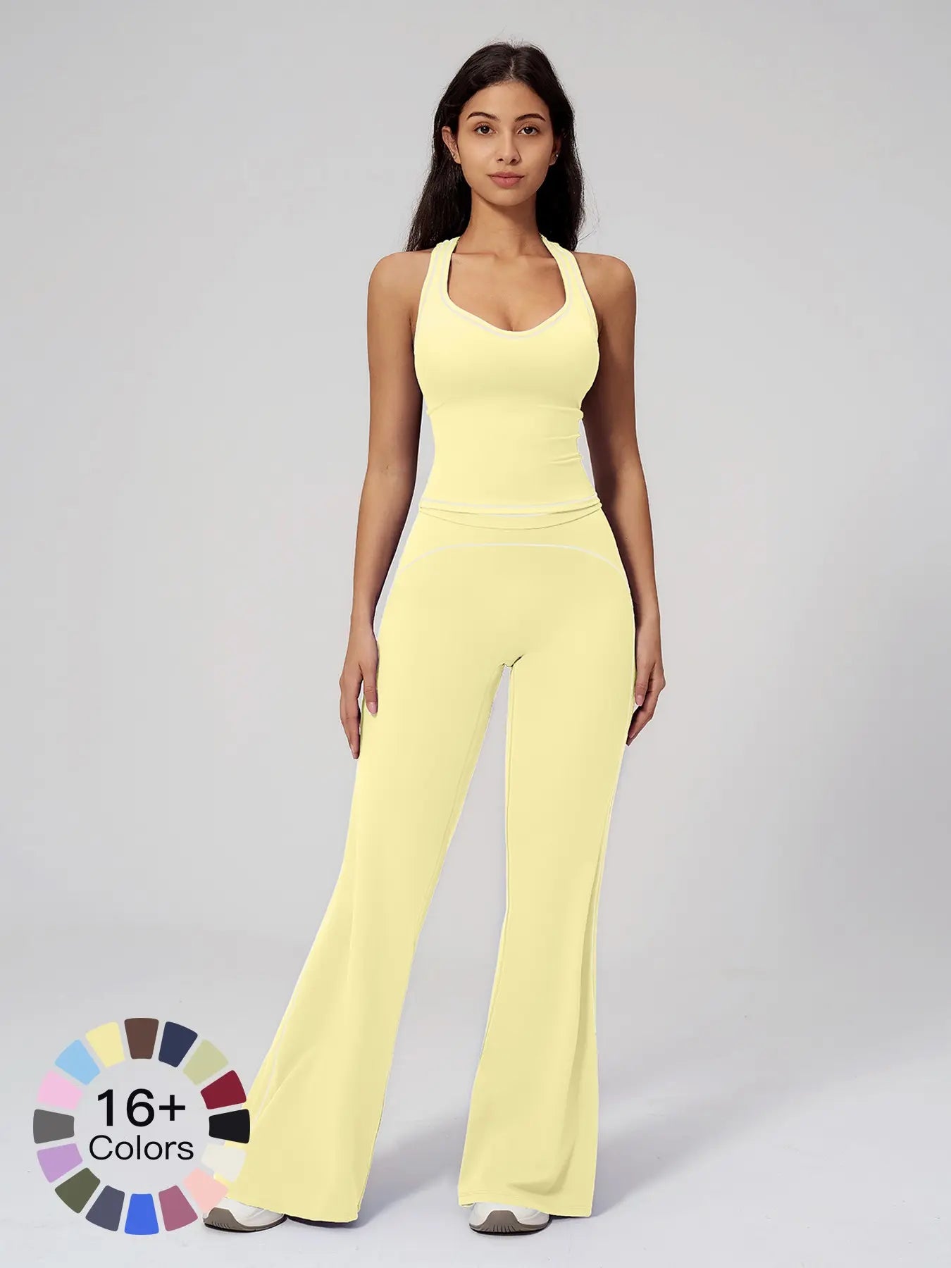 Women's Yoga Set with Dual Shoulder Straps, High-End Feel Sportswear