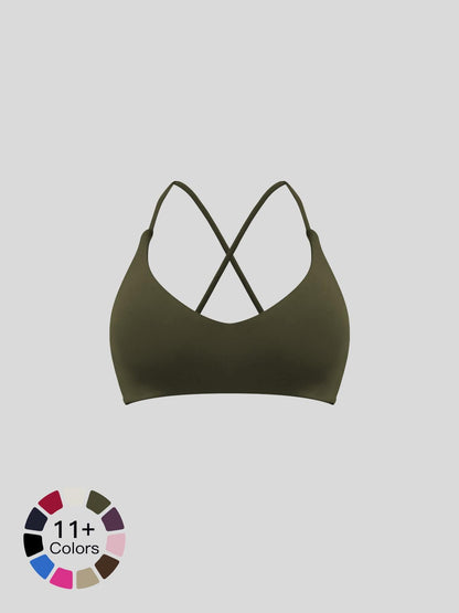 Cloud-Soft Yoga Bra, Quick-Dry Cross-Back Sports Bra - image 22