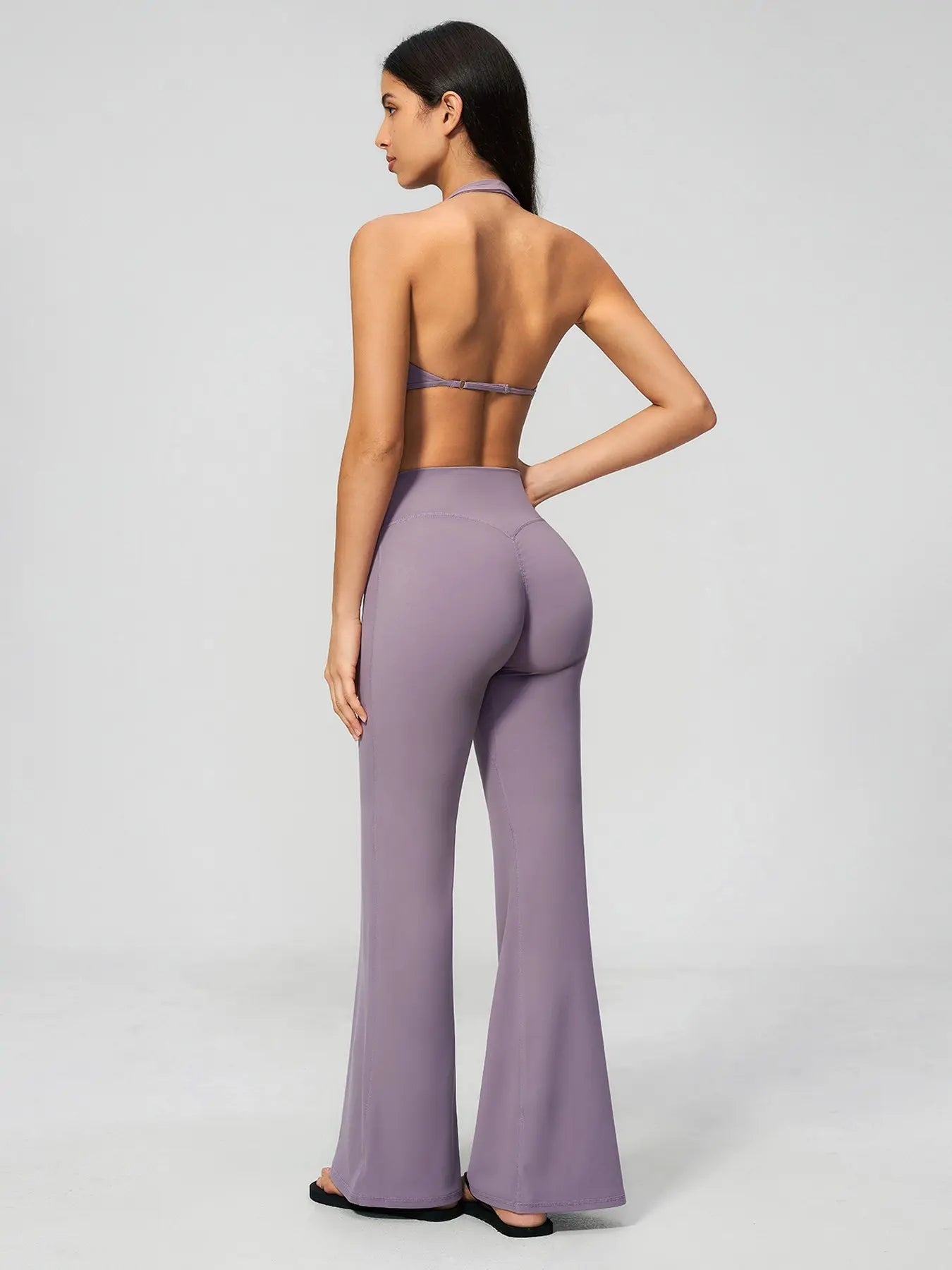 Fleece Yoga Set, Deep V Backless Waist Cinch Tight Butt Lift Fitness Running Sports Set - image 7