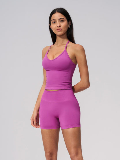 Seamless Knitted Sports Set, Cross Back Waist Trainer High-Waist Fitness Running Yoga for Women - image 16