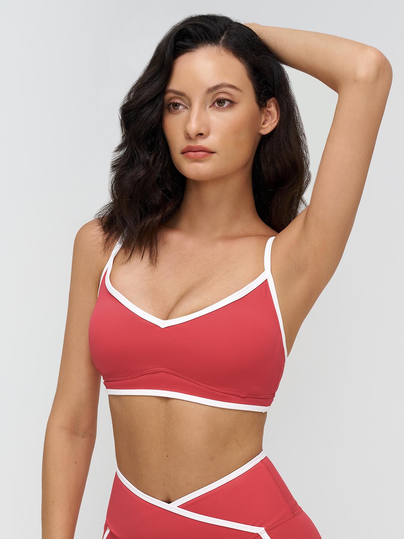 Women's Colorblock Yoga Bralette, Dual Shoulder Straps Design - image 14
