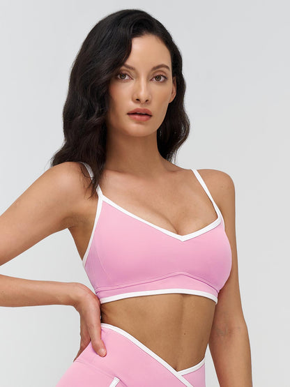 Women's Colorblock Yoga Bralette, Dual Shoulder Straps Design - image 12